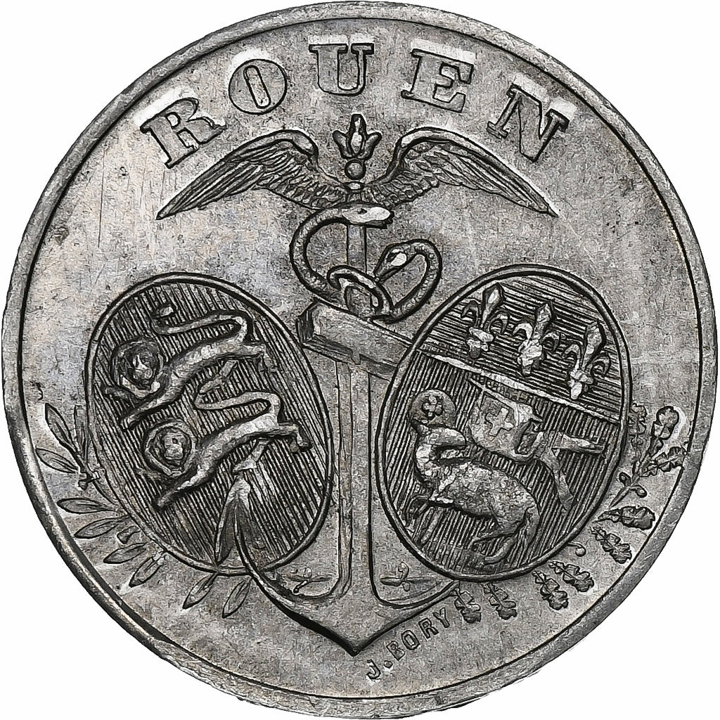 Frankrijk, Chambre de commerce de Rouen, 5 Centimes, 1918, PR, Aluminium