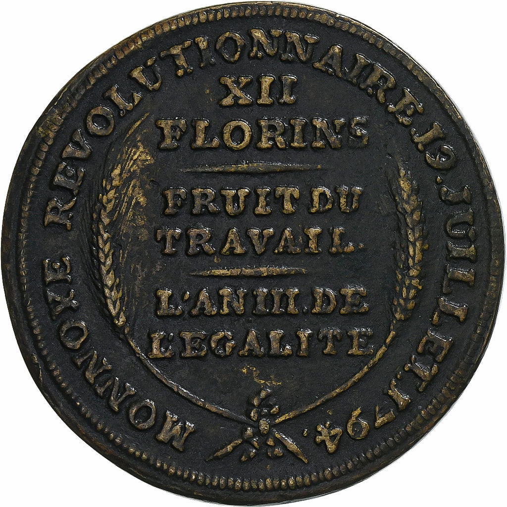 Switzerland, 12 Florins, 1794, Geneva, ESSAI, Bronze, EF(40-45)