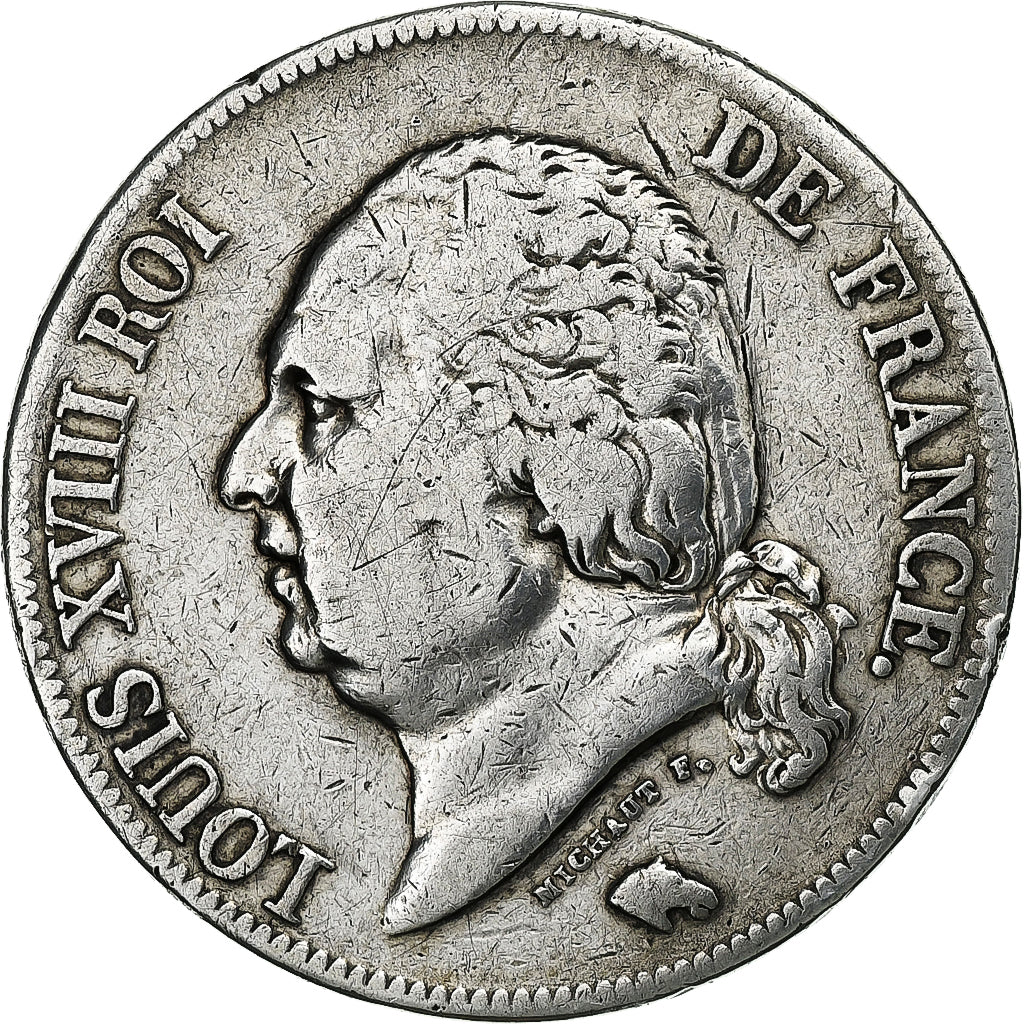Coin, France, Louis XVIII, Louis XVIII, 5 Francs, 1823, Paris, VF(30-35)