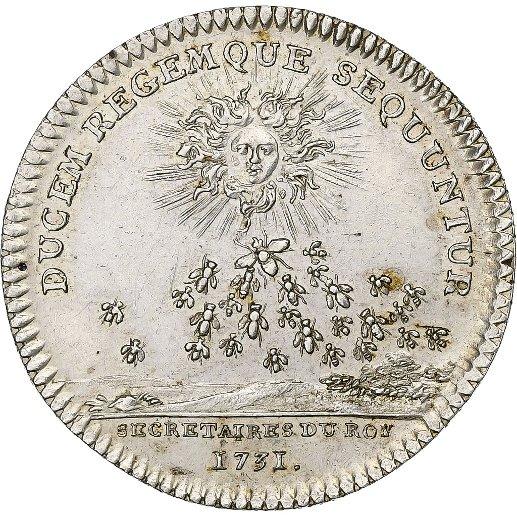 France, Token, Louis XV, Secrétaires du Roi, 1731, Silver, AU(55-58)