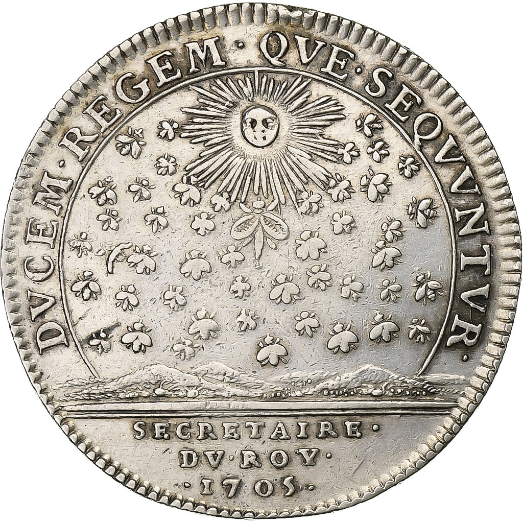 Francia, ficha, Louis XIV, Secrétaires du roi, 1705, Argento, BB+