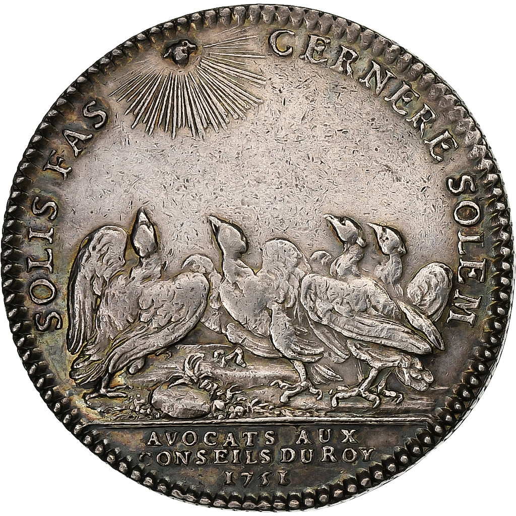 Francia, zeton, Louis XV, Avocats au Conseil du Roi, 1751, Plata, Duvivier
