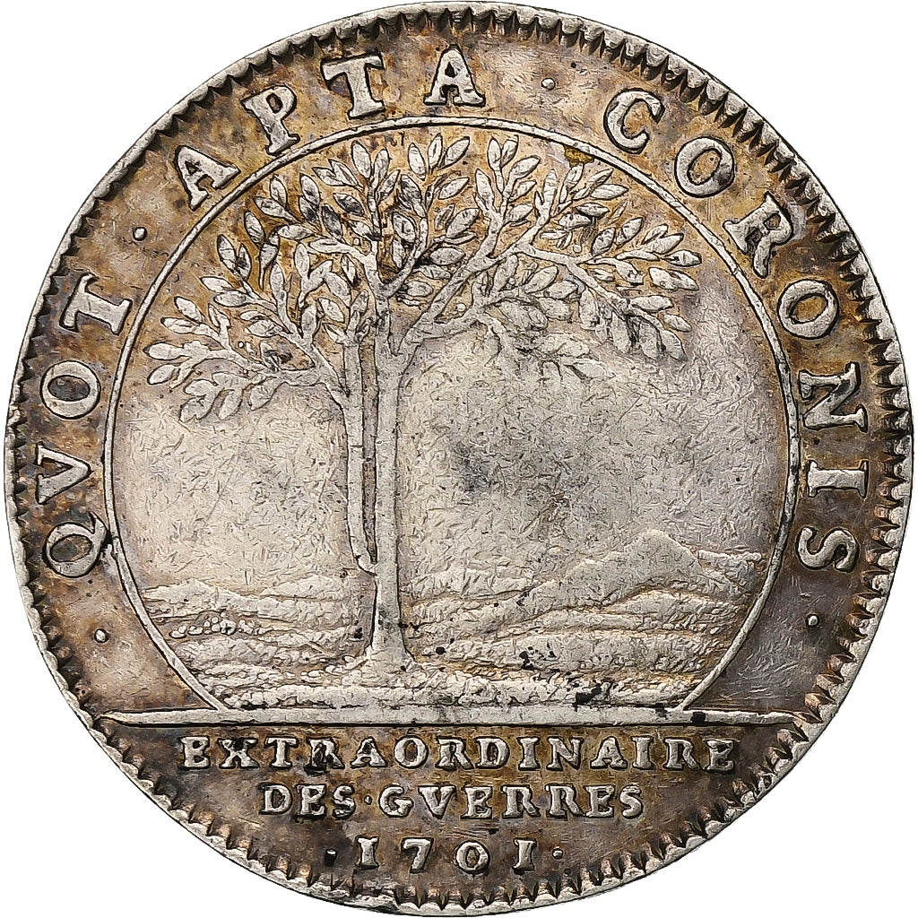 Francia, ficha, Louis XIV, Louis XIV, Extraordinaire des Guerres, 1701, Argento