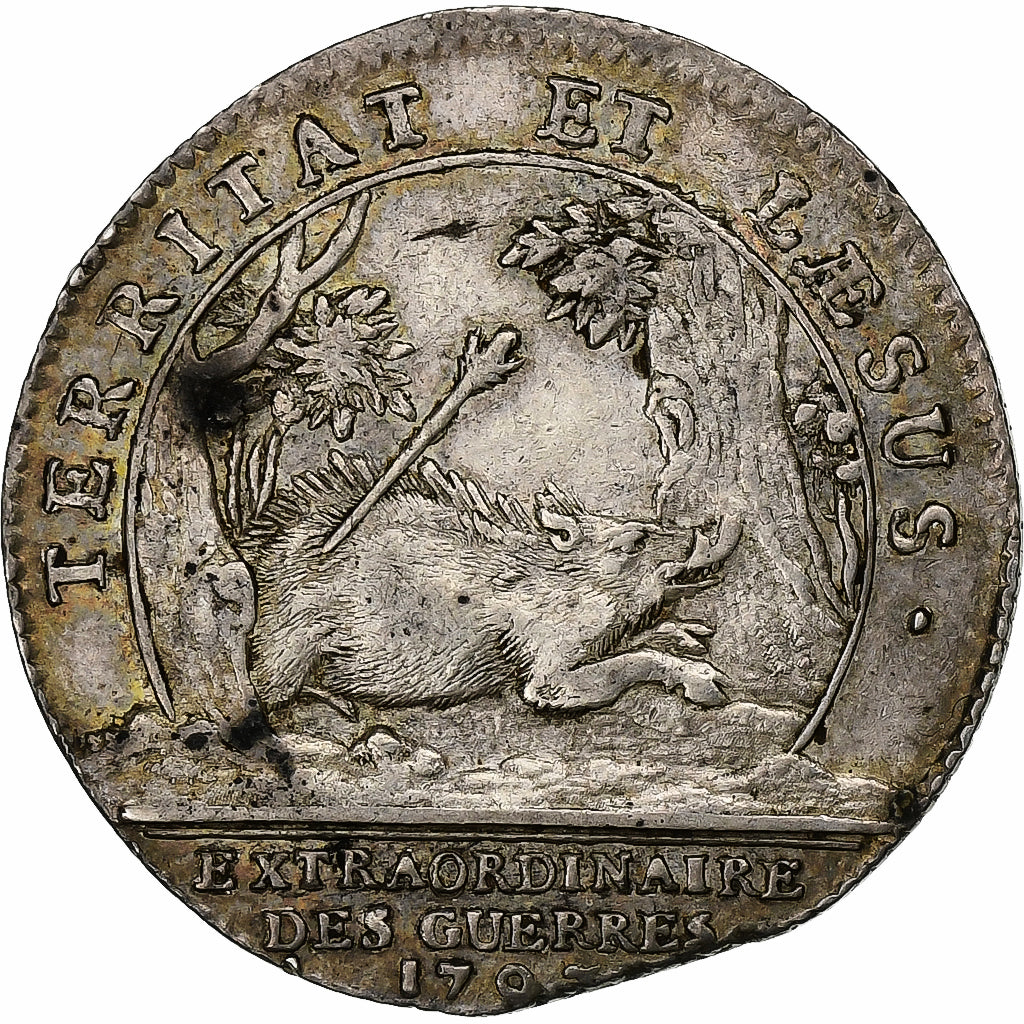 France, Token, Louis XIV, Louis XIV, Extraordinaire des Guerres, 1707, Silver
