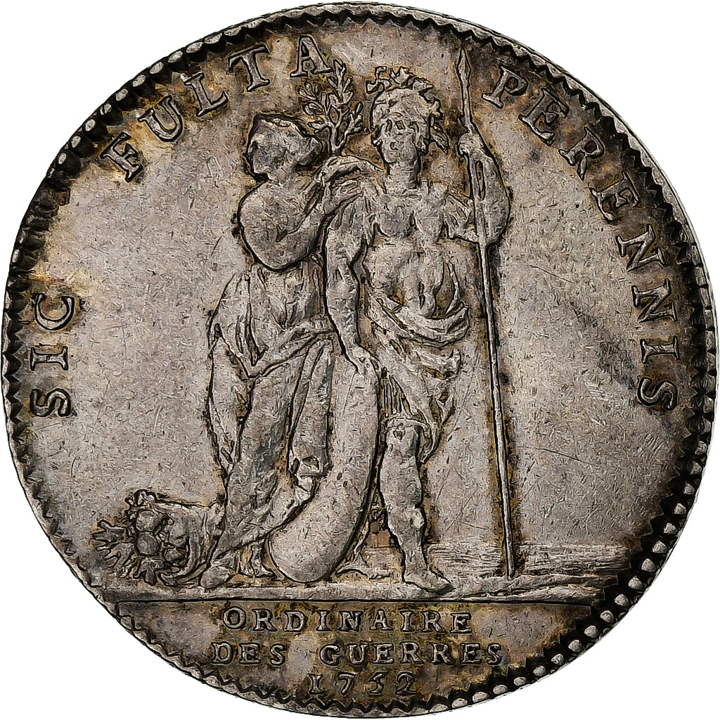 Francia, ficha, Louis XV, Ordinaire des Guerres, 1752, Argento, BB+