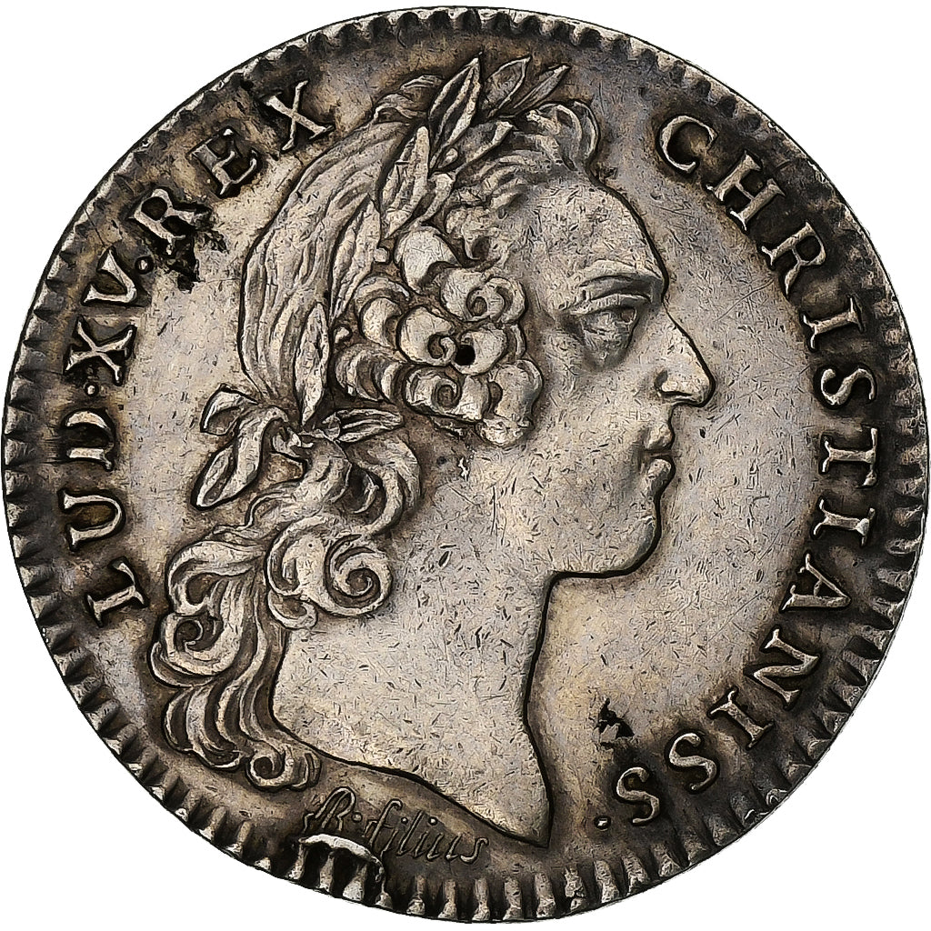 França, Token, Luís XV, Ordinaire des Guerres, 1758, Prata, AU(50-53)
