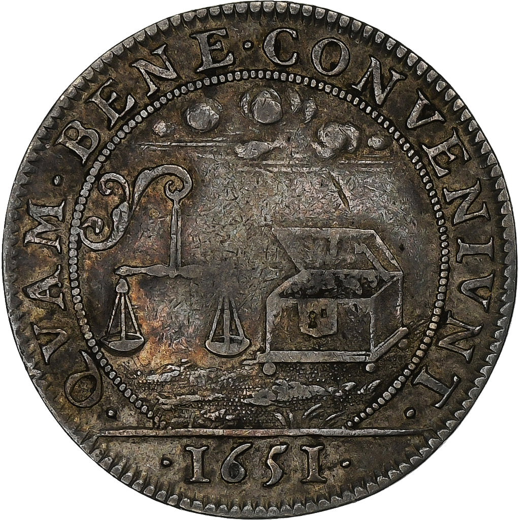 France, Token, Louis XIV, Conseil du Roi, 1651, Silver, EF(40-45), Feuardent:197