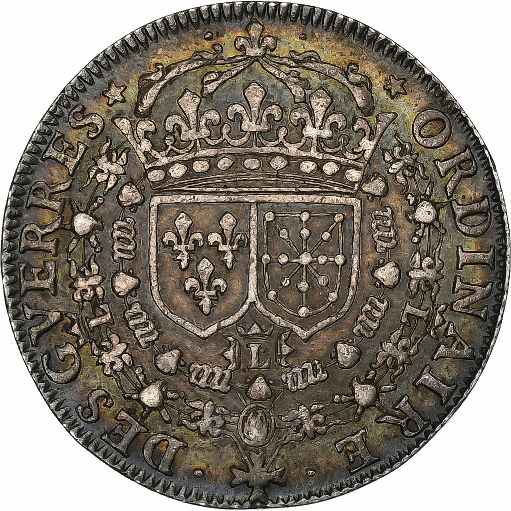 France, Jeton, Louis XIV, Ordinaire des Guerres, 1645, Argent, TTB