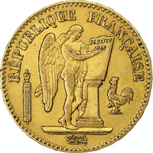 França, 20 Francs, Génie, 1849, Paris, Dourado, EF(40-45), Gadoury:1032