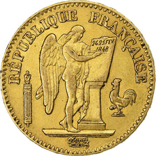 Francja, 20 Francs, Génie, 1849, Paris, Złoto, EF(40-45), Gadoury:1032, KM:757