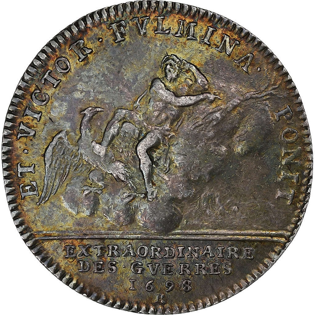 France, Token, Louis XIV, Extraordinaire des Guerres, 1698, Silver, AU(55-58)