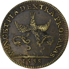 France, Token, Henri III, Conseil du Roi, 1588, Brass, AU(50-53), Feuardent:cf