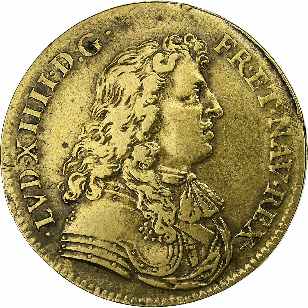 França, Token, Louis XIV, Extraordinaire des Guerres, 1674, Latão, EF(40-45)