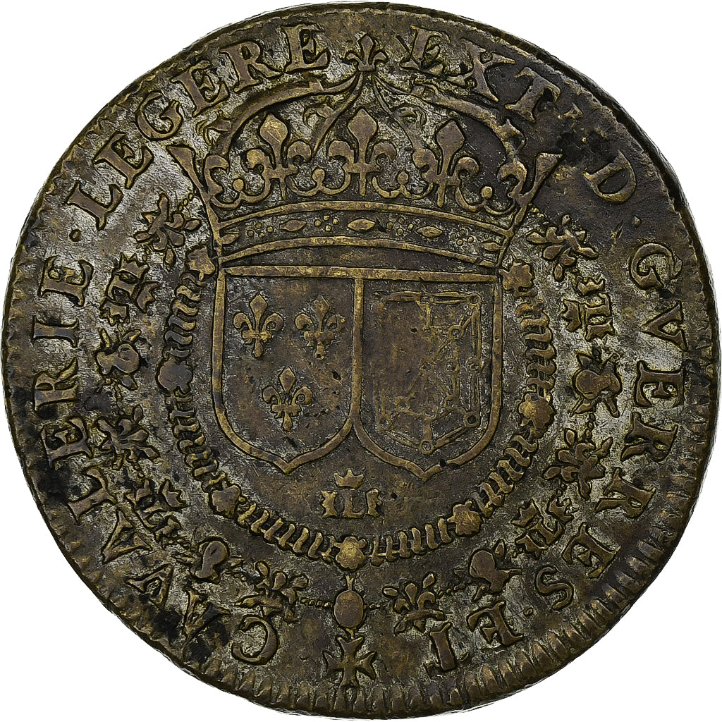 France, Token, Louis XIV, Cavalerie Légère, Brass, VF(30-35)