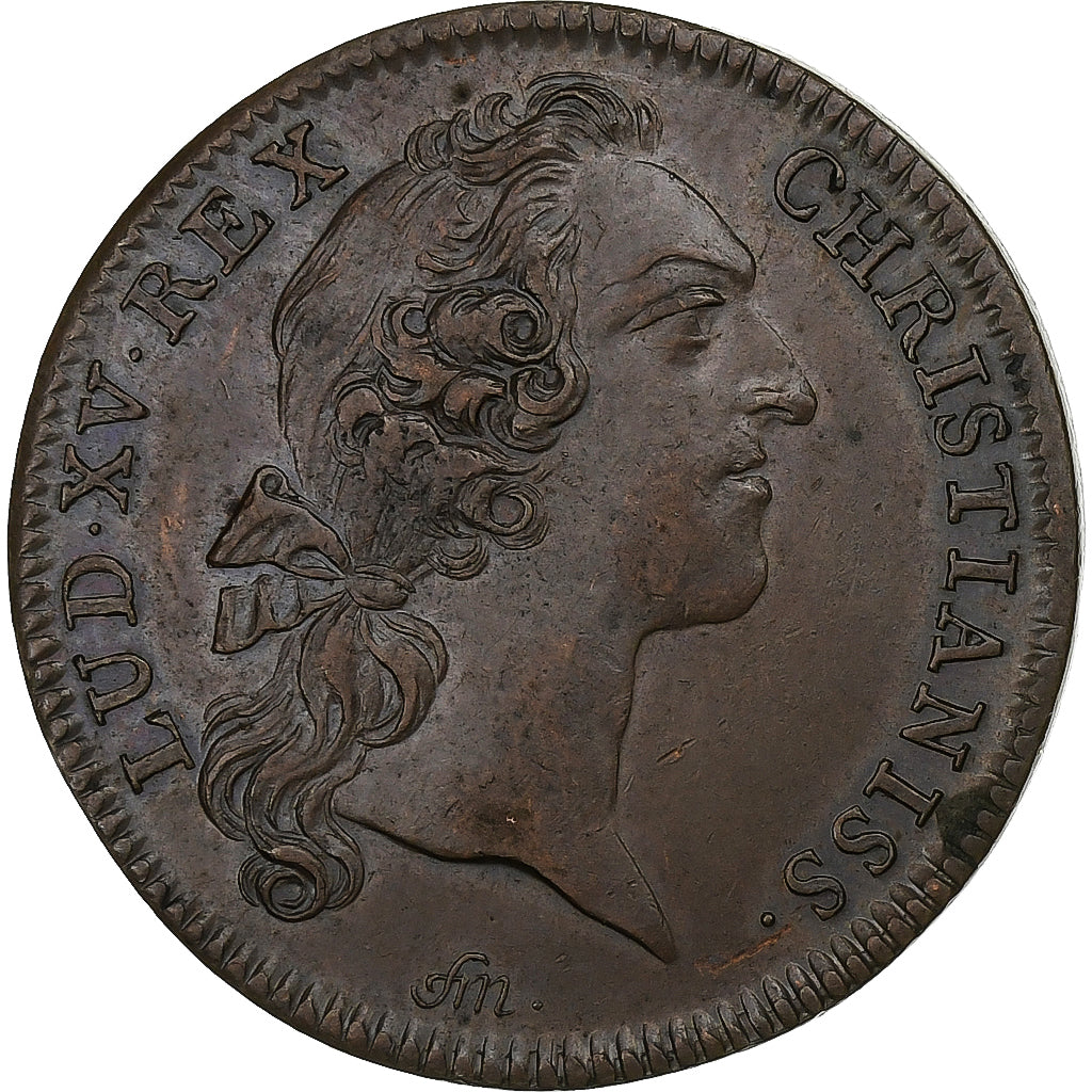 France, Token, Louis XV, Ordinaire des Guerres de 1733, 1733, Copper, AU(50-53)