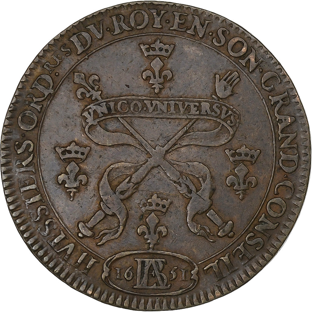 Francia, zeton, Louis XIV, Corporations Huissiers Ordinaires Du Roi en Son Grand