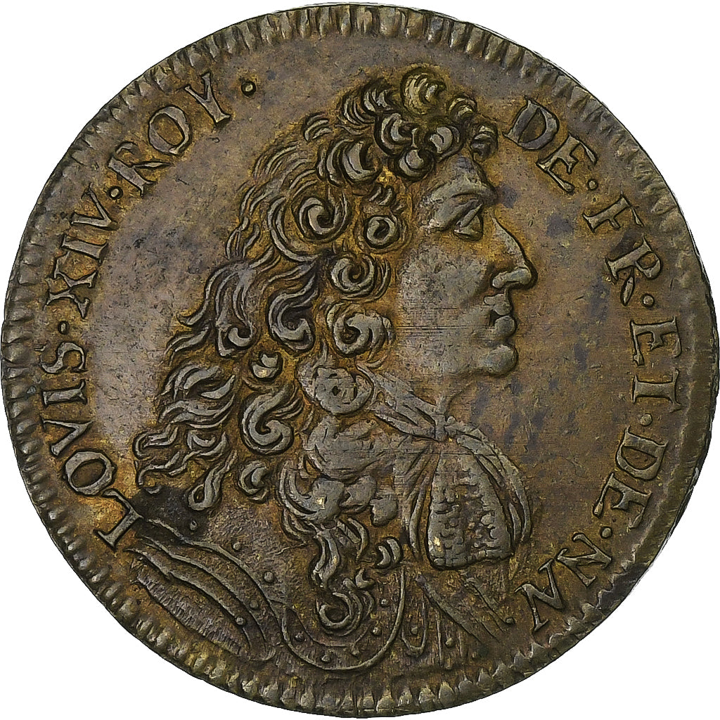 France, Jeton, Louis XIV, Ordinaire des Guerres, Cuivre, TTB+, Feuardent:manque