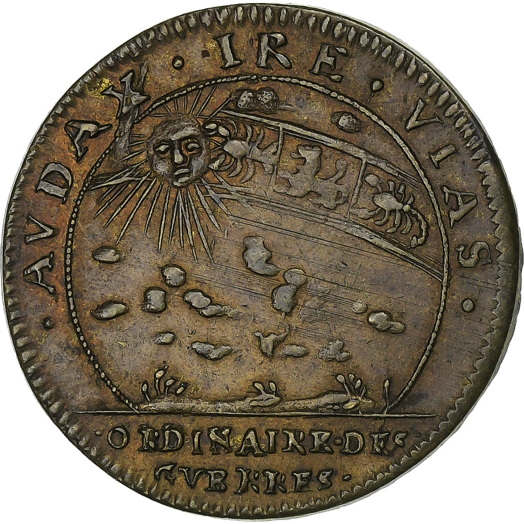 France, Jeton, Louis XIV, Ordinaire des Guerres, Cuivre, TTB+, Feuardent:manque