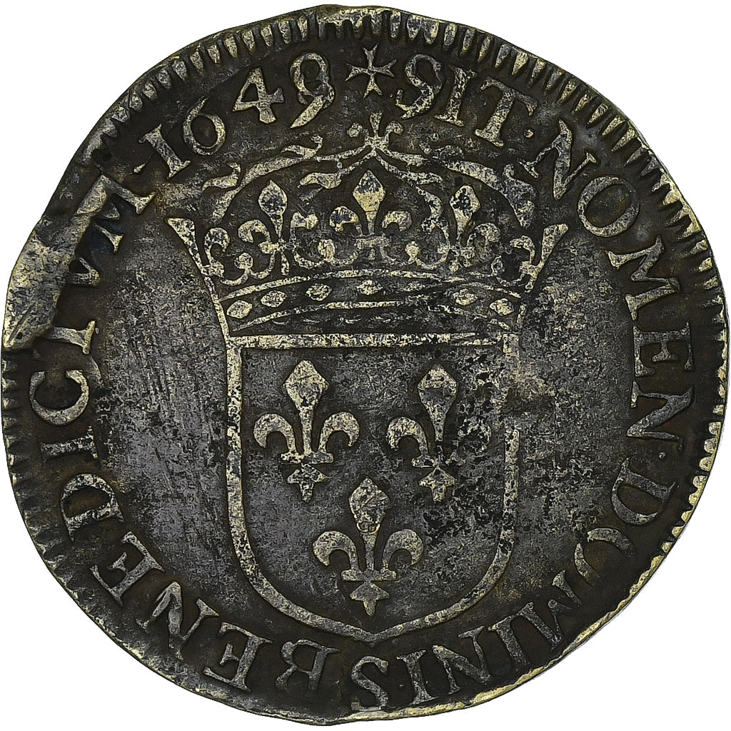 France, Jeton, Louis XIV, Conseil du Roi, 1649, Laiton, TB+, Feuardent:192 VAR