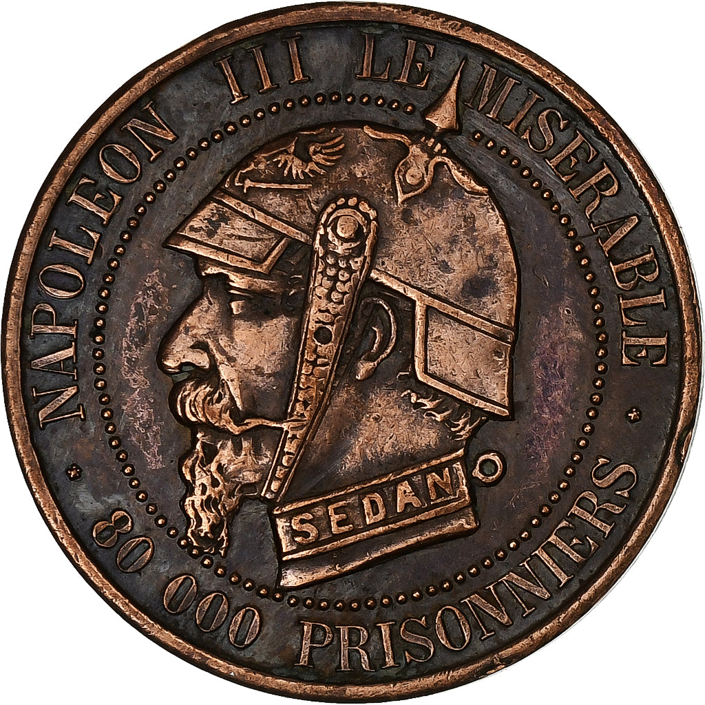 France, Jeton, Napoléon III, Satirique, Bataille de Sedan, Undated (1870)