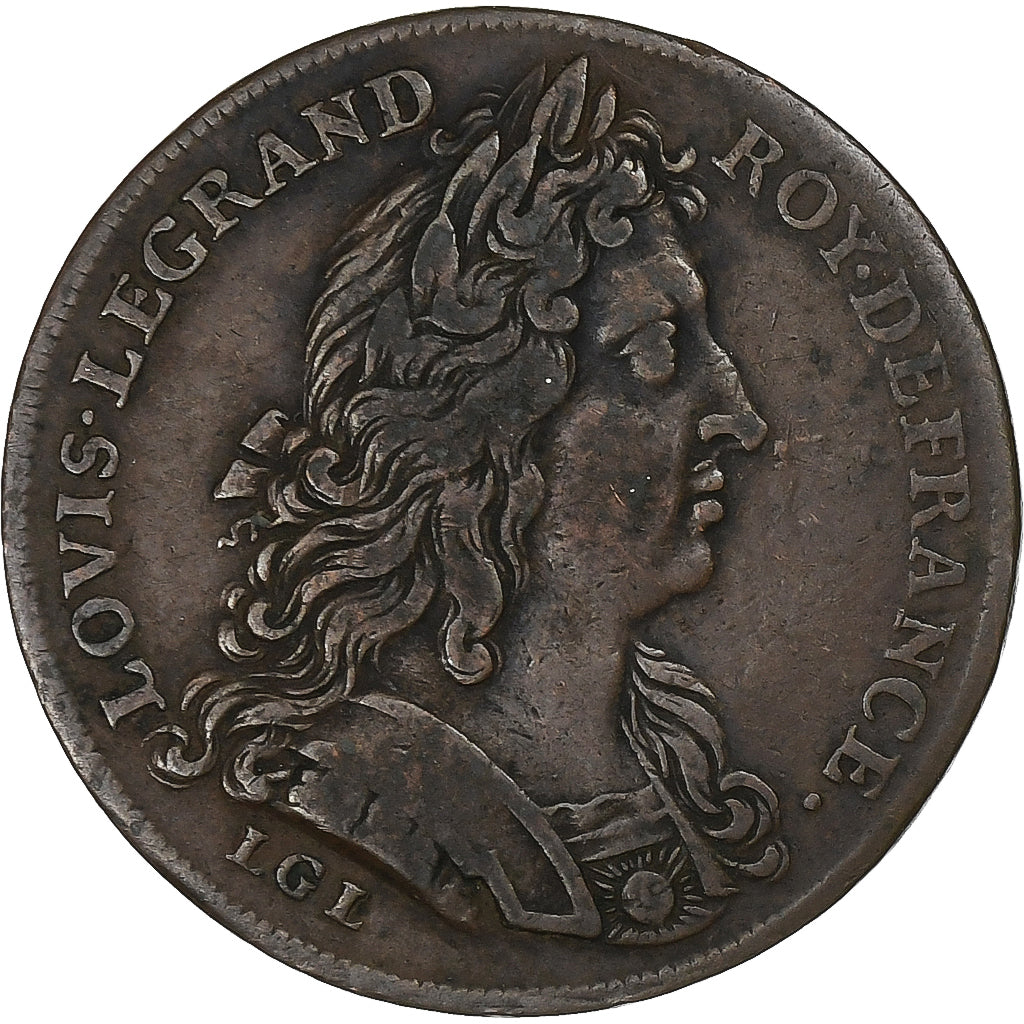 Frankrijk, Token, Louis XIV, Ordinaire des Guerres, Koper, ZF, Feuardent:923