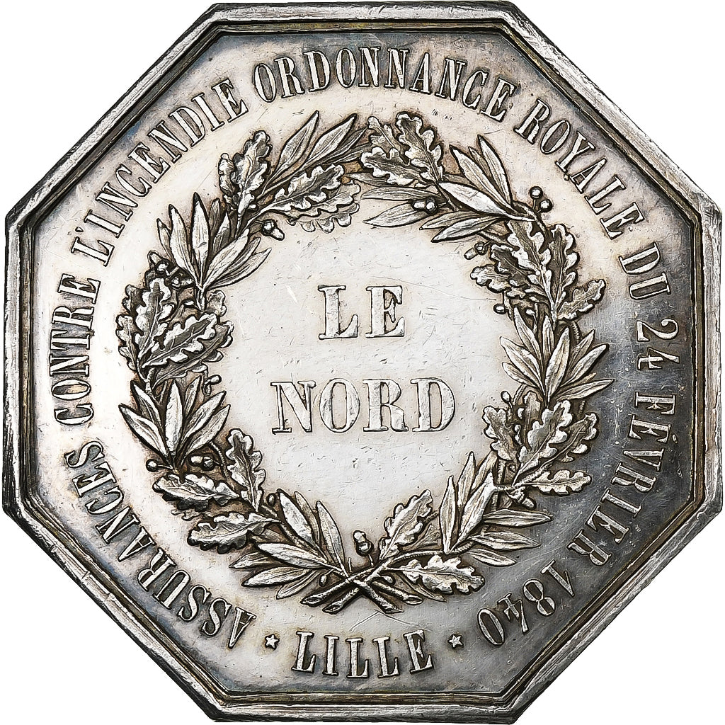 France, Token, Ville de Lille, Le Nord, Assurance contre l'incendie, Silver