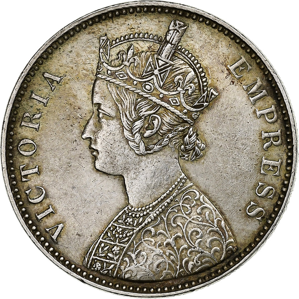INDIA - BRITANNICA, Victoria, Rupee, 1878, Bombay, Argento, BB+, KM:492