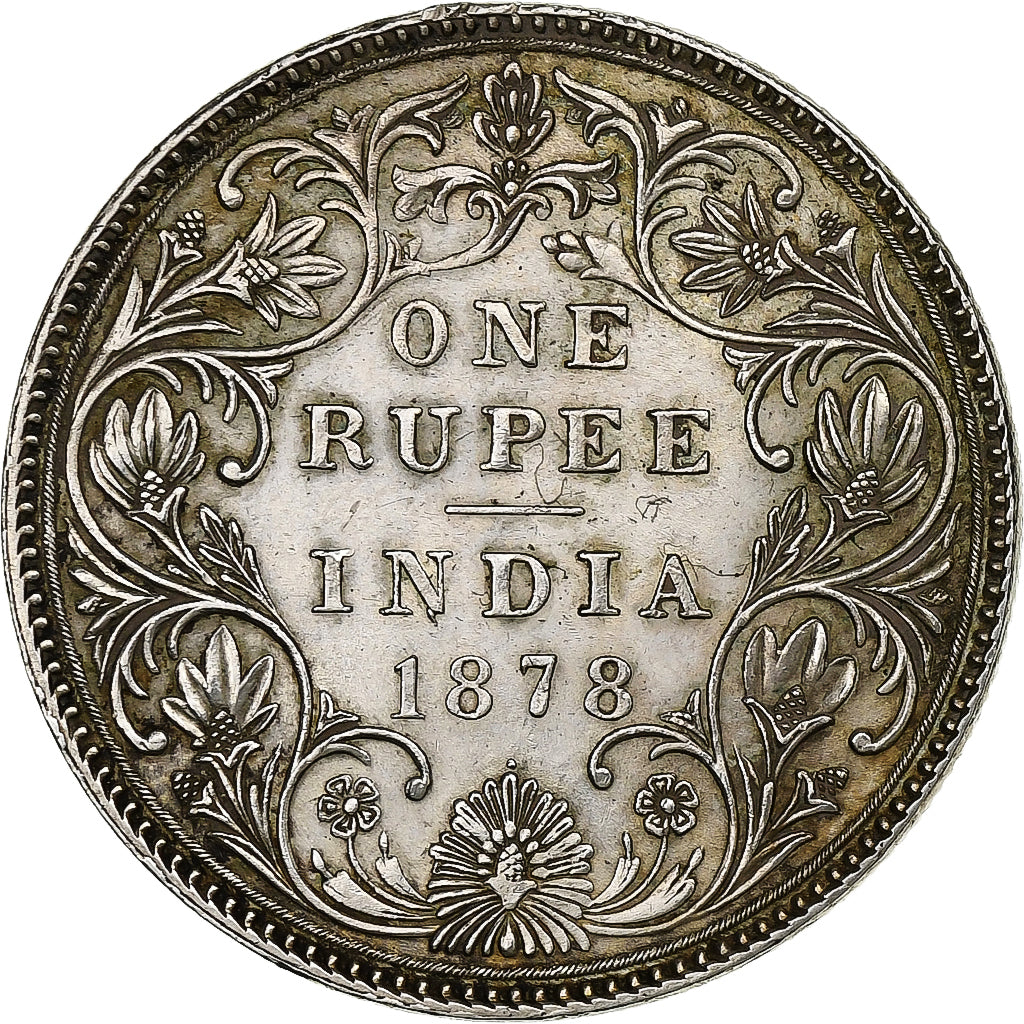 INDIA - BRITANNICA, Victoria, Rupee, 1878, Bombay, Argento, BB+, KM:492