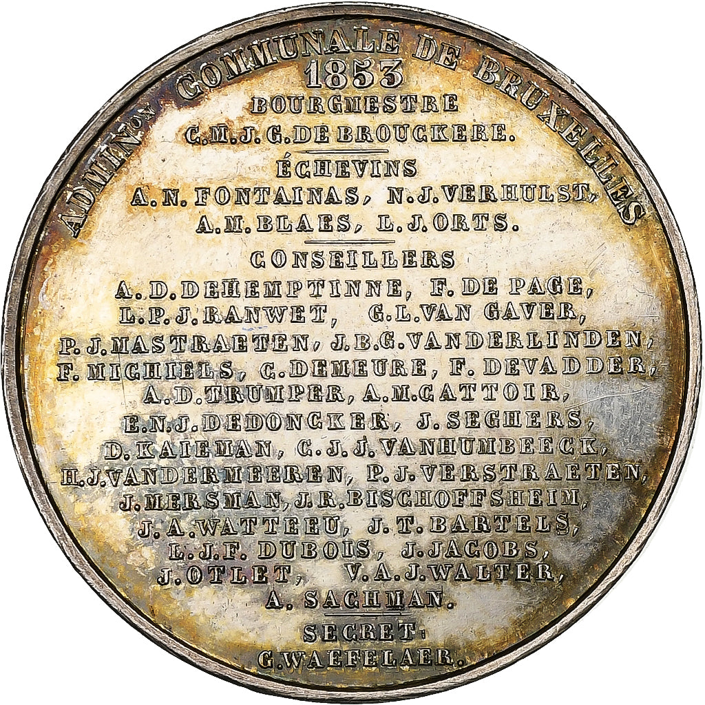 België, Token, Administration communale de Bruxelles, Jeton de présence, 1853