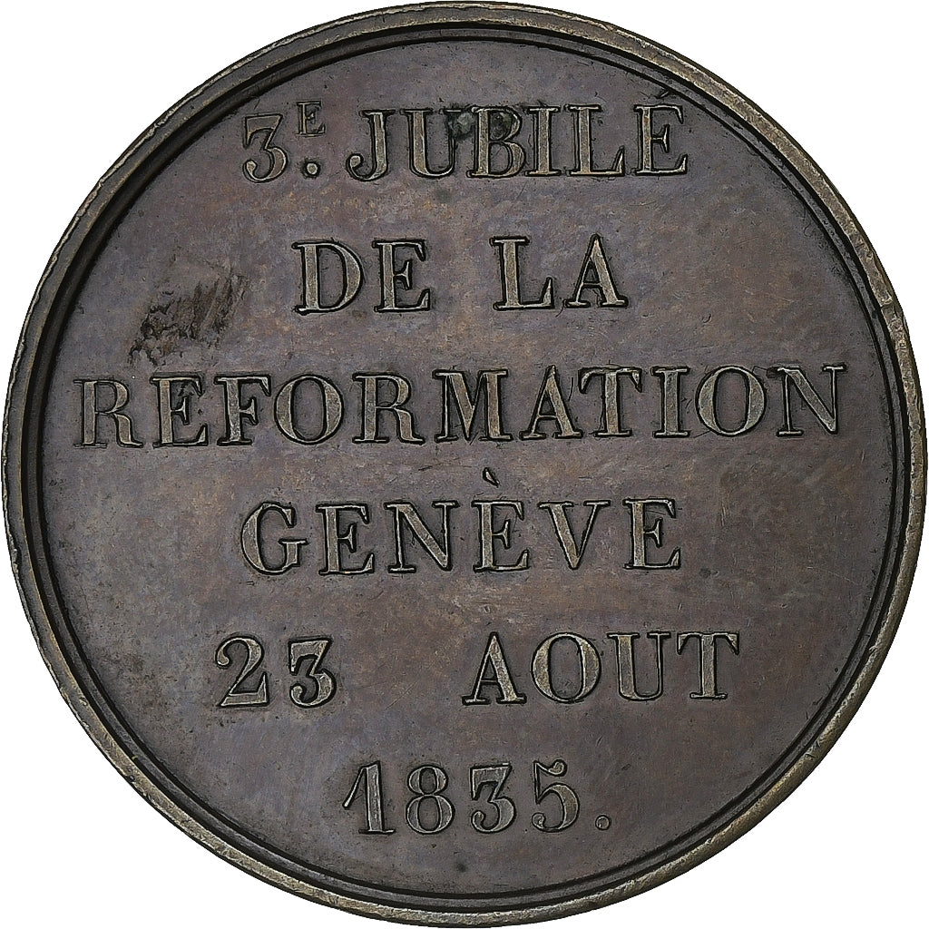 Suisse, Médaille, 3ème Jubilé de la Réformation, Genève, 1835, Bronze, SUP