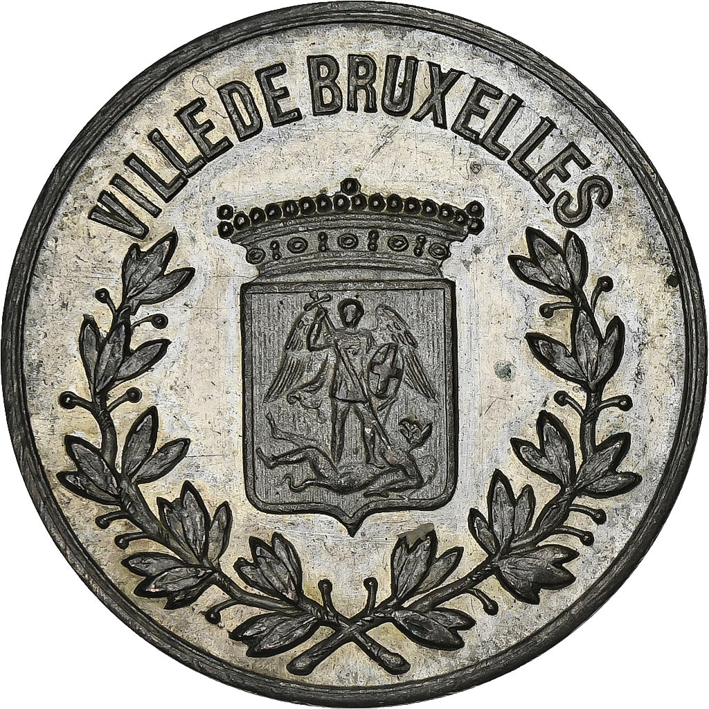Bélgica, medalha, Pierre Dustin, Ami des Lumières, Ville de Bruxelles, 1879