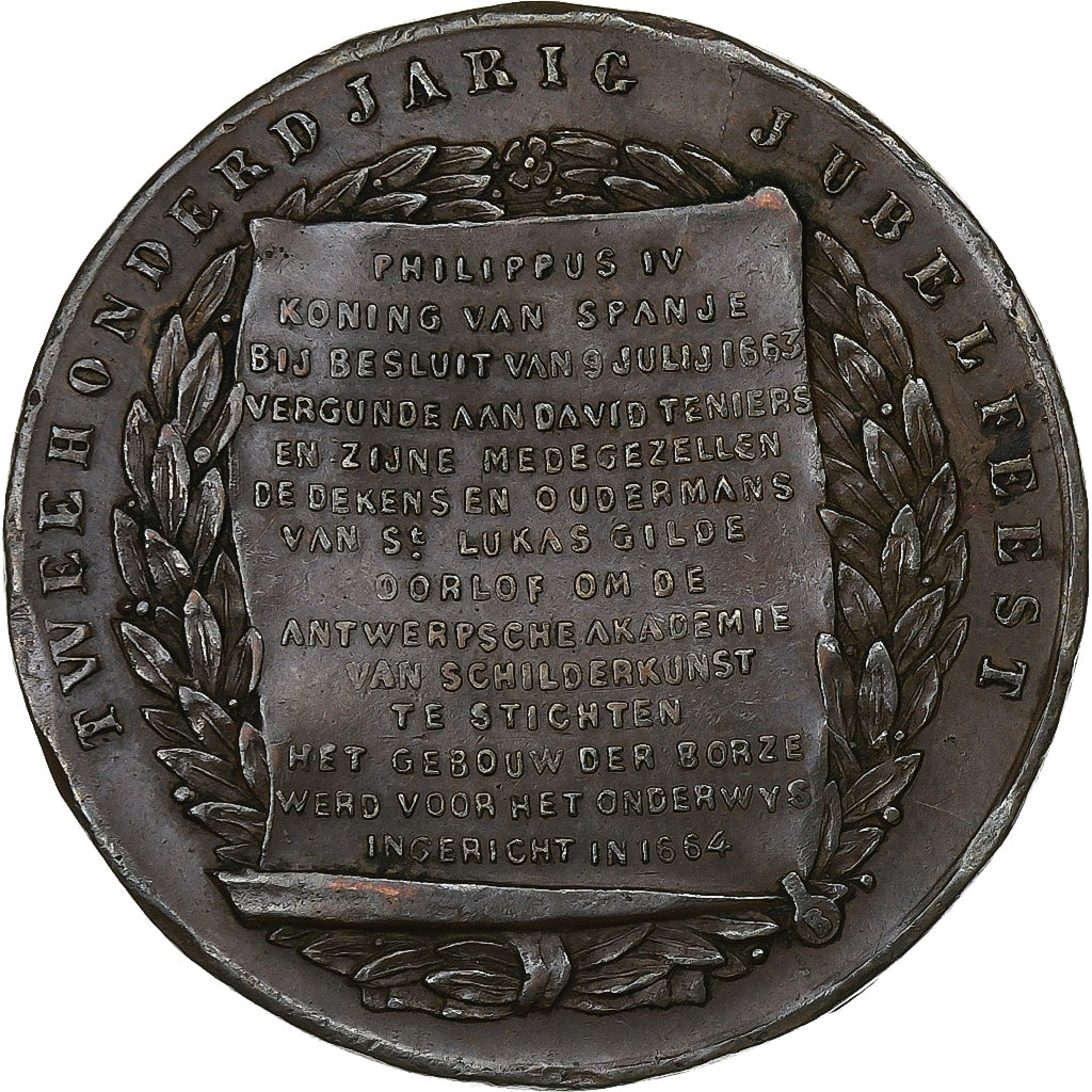 Belgio, medaglia, Philippe IV, Jubilé, 200 Ans, 1864, Rame, BB+