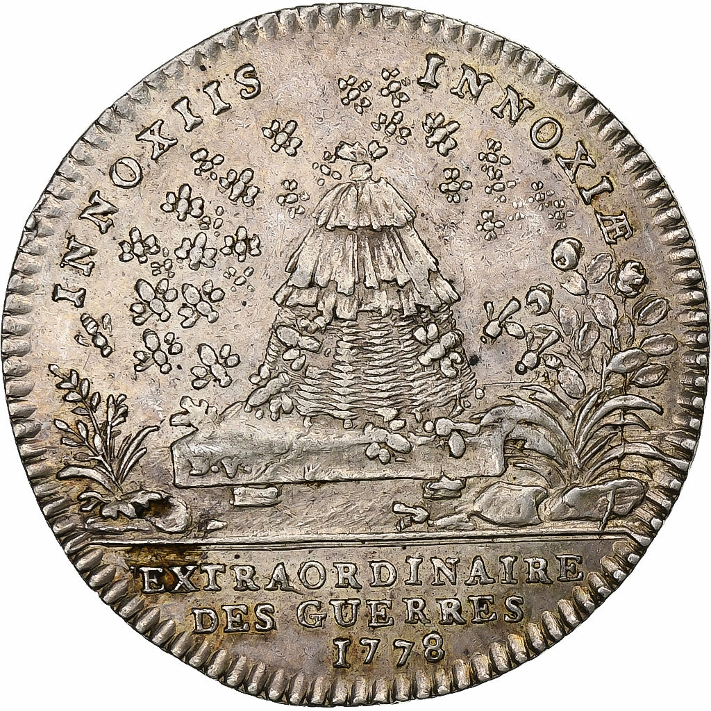 France, Token, Louis XVI, Extraordinaire des Guerres, 1778, Silver, MS(60-62)