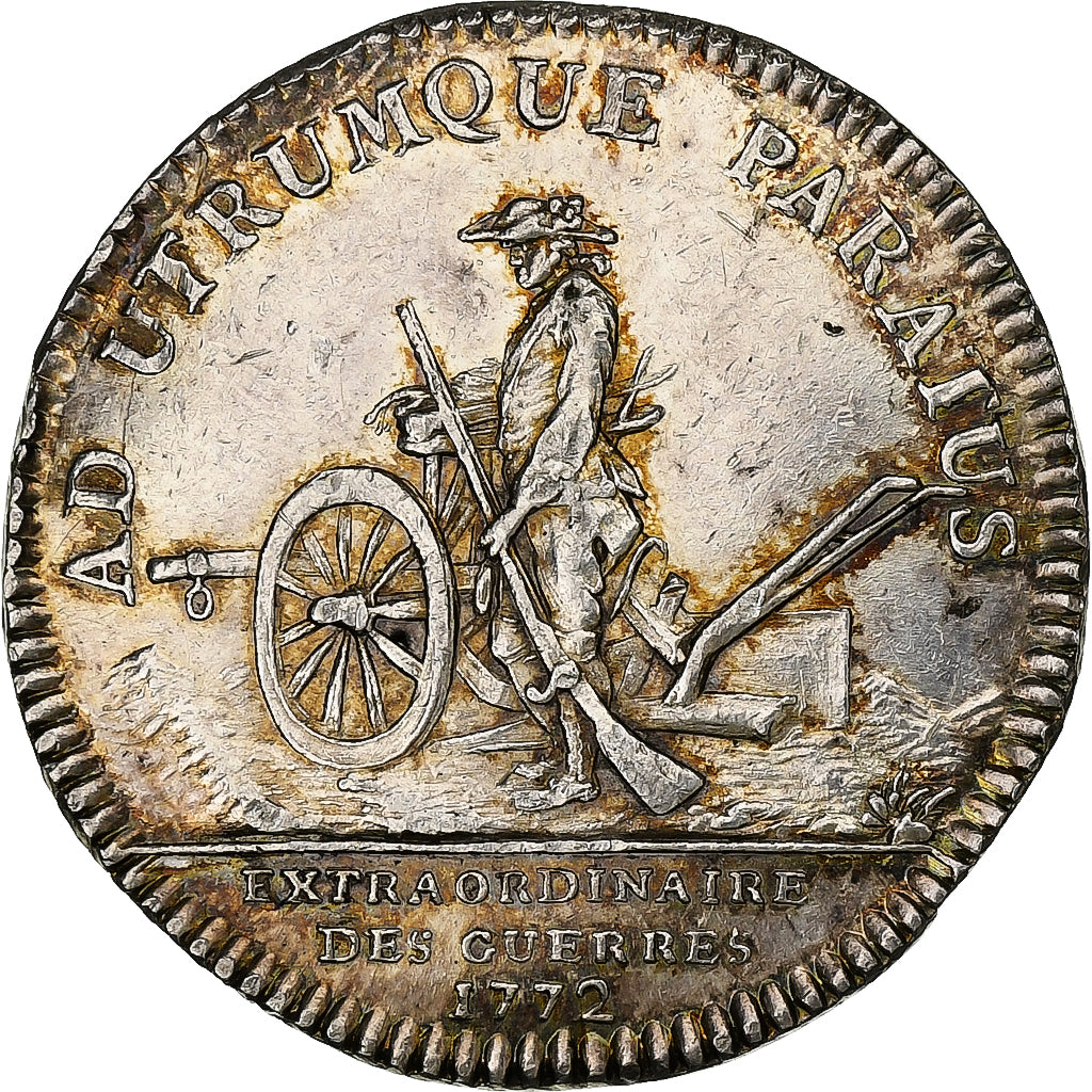 Francia, ficha, Louis XVI, Extraordinaire des Guerres, 1772, Argento, BB+