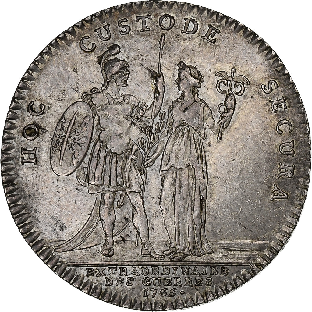 França, Token, Louis XV, Extraordinaire des Guerres, 1765, Prata, AU(50-53)