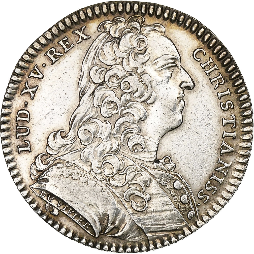 Francja, Token, Louis XV, Extraordinaire des Guerres, 1739, Srebro, AU(55-58)