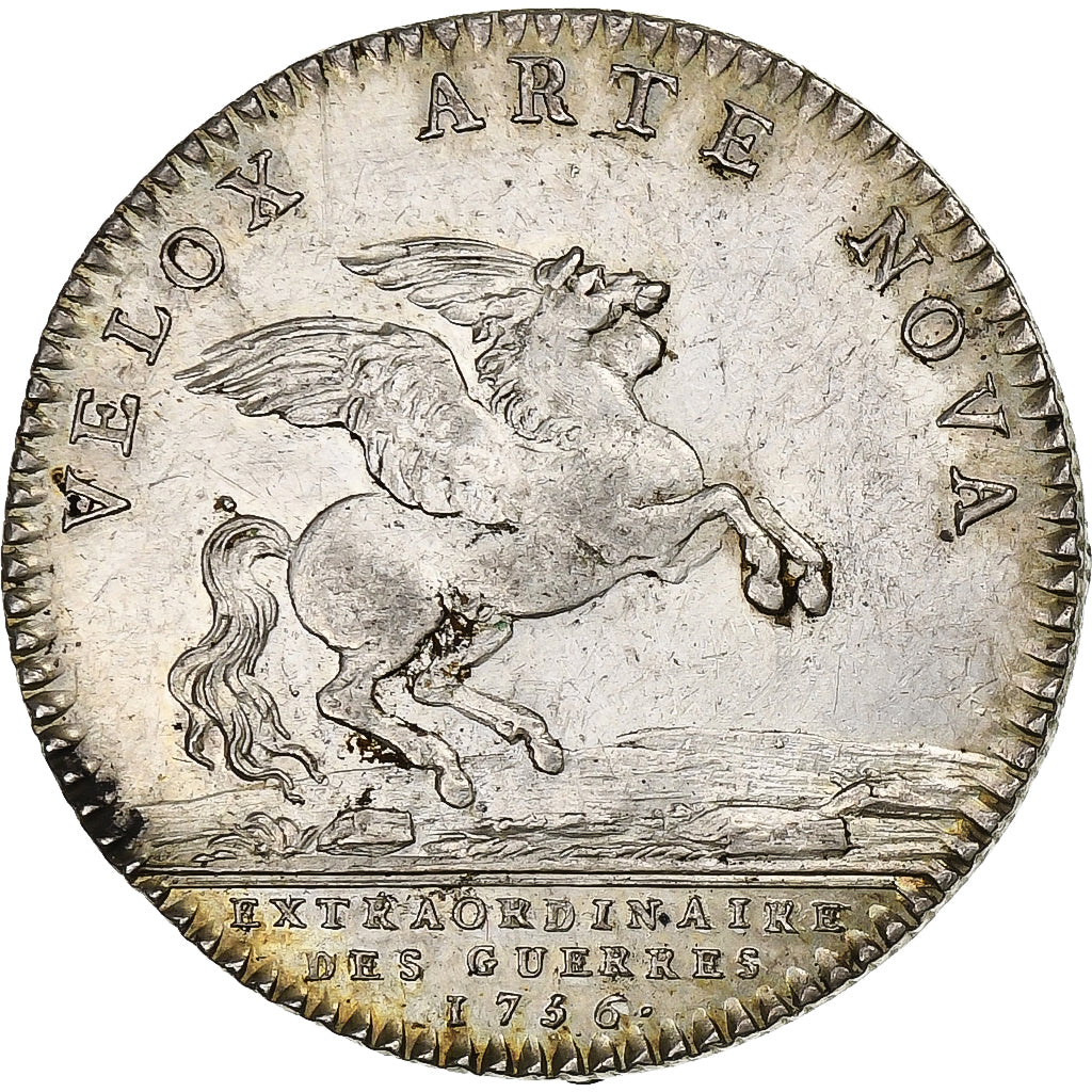 France, Token, Louis XV, Extraordinaire des Guerres, 1756, Silver, EF(40-45)
