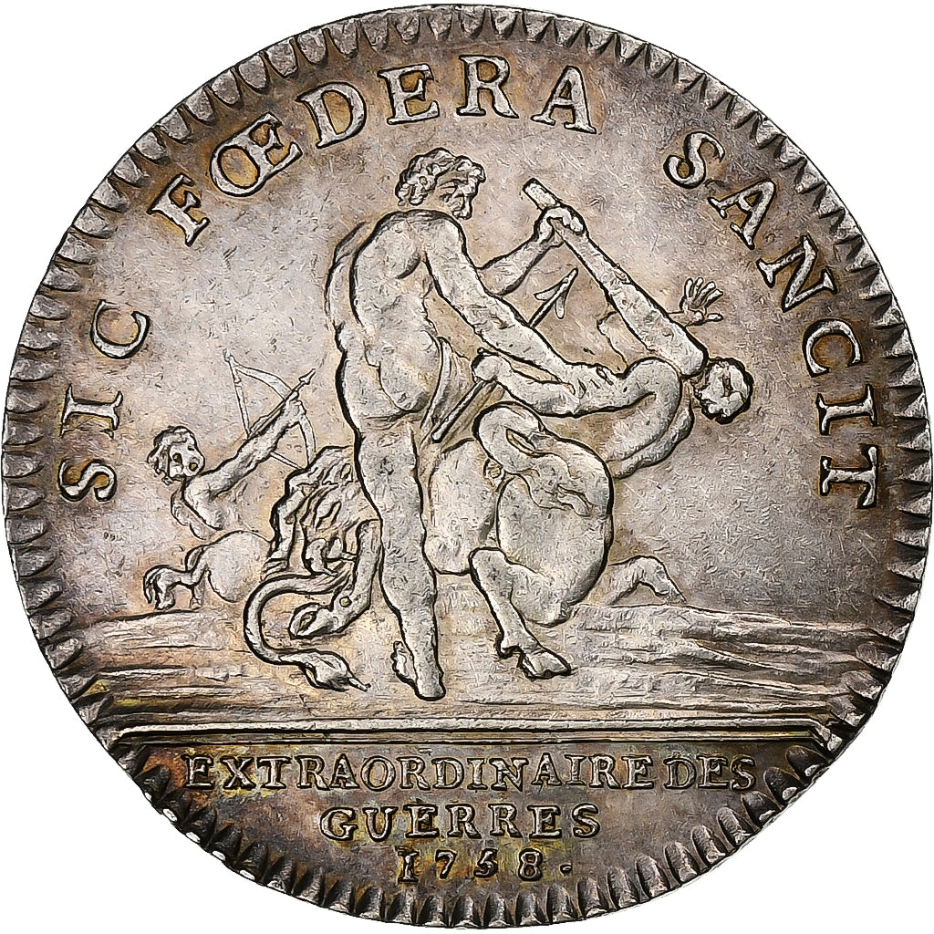 France, Token, Louis XV, 1758, Silver, AU(55-58), Feuardent:858