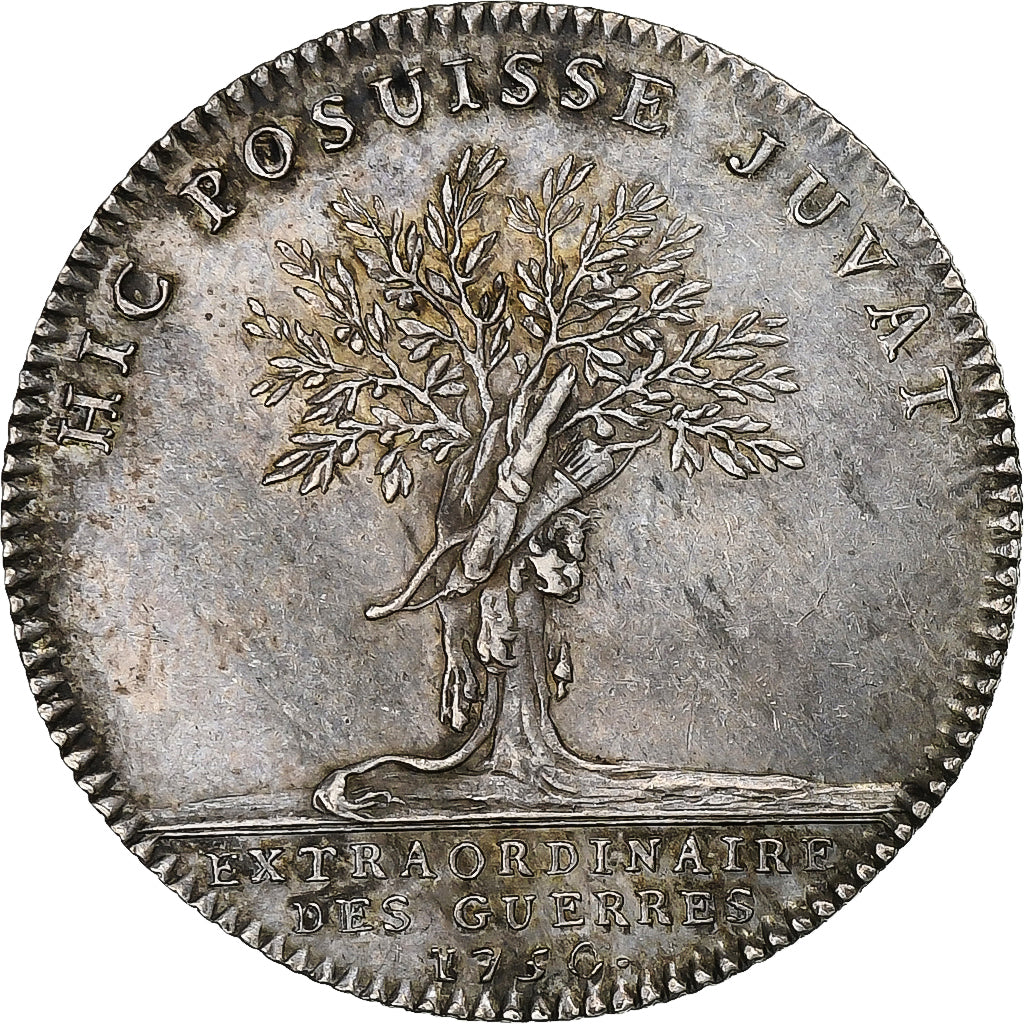 France, Token, Louis XV, Extraordinaire des Guerres, 1750, Silver, AU(55-58)