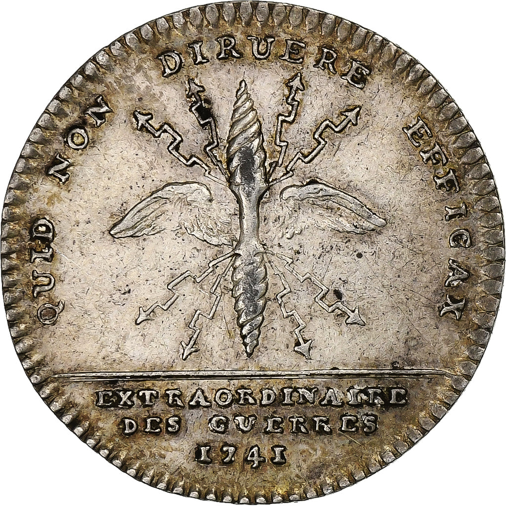 Frankrijk, Token, Louis XV, Extraordinaire des Guerres, 1741, Zilver, ZF