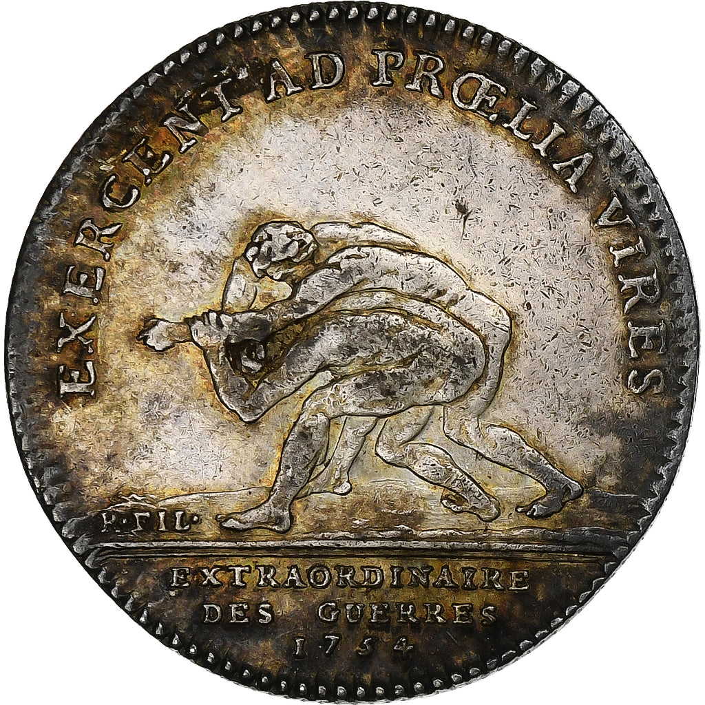 France, Jeton, Louis XV, Extraordinaire des Guerres, 1754, Argent, TTB+