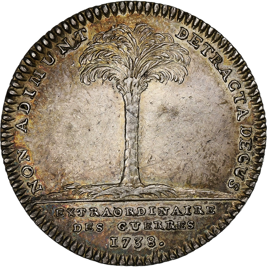 France, Token, Louis XV, Extraordinaire des Guerres, 1738, Silver, AU(55-58)