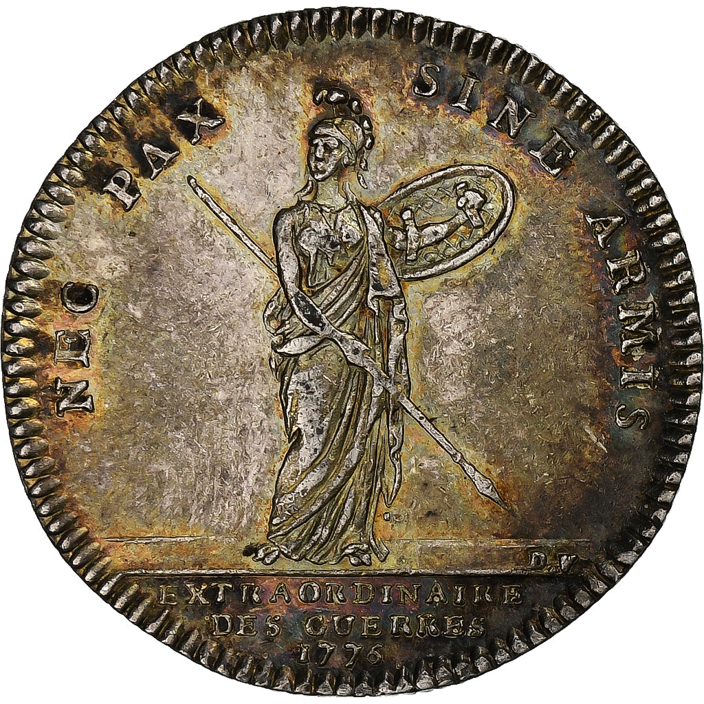France, Jeton, Louis XV, Extraordinaire des Guerres, 1776, Argent, SUP+
