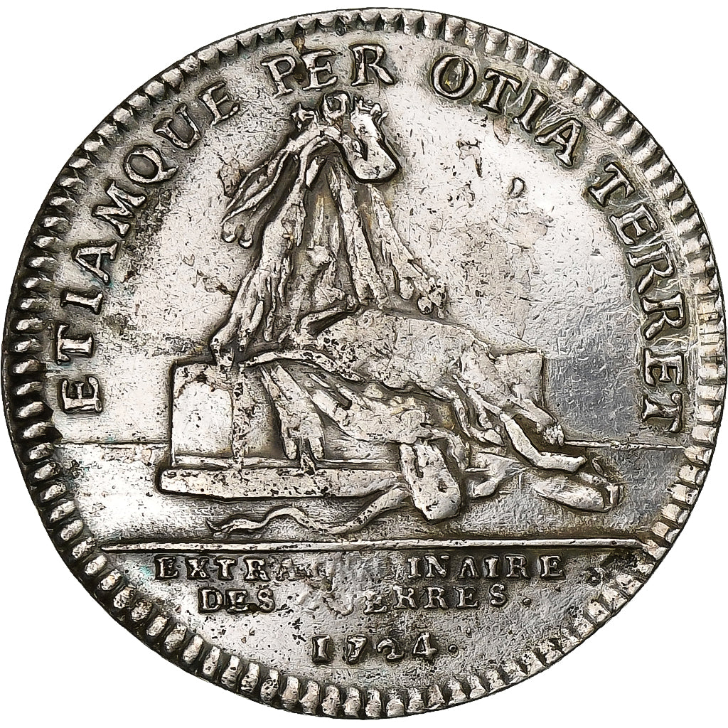 France, Jeton, Louis XV, Extraordinaire des Guerres, 1724, Argent, TTB