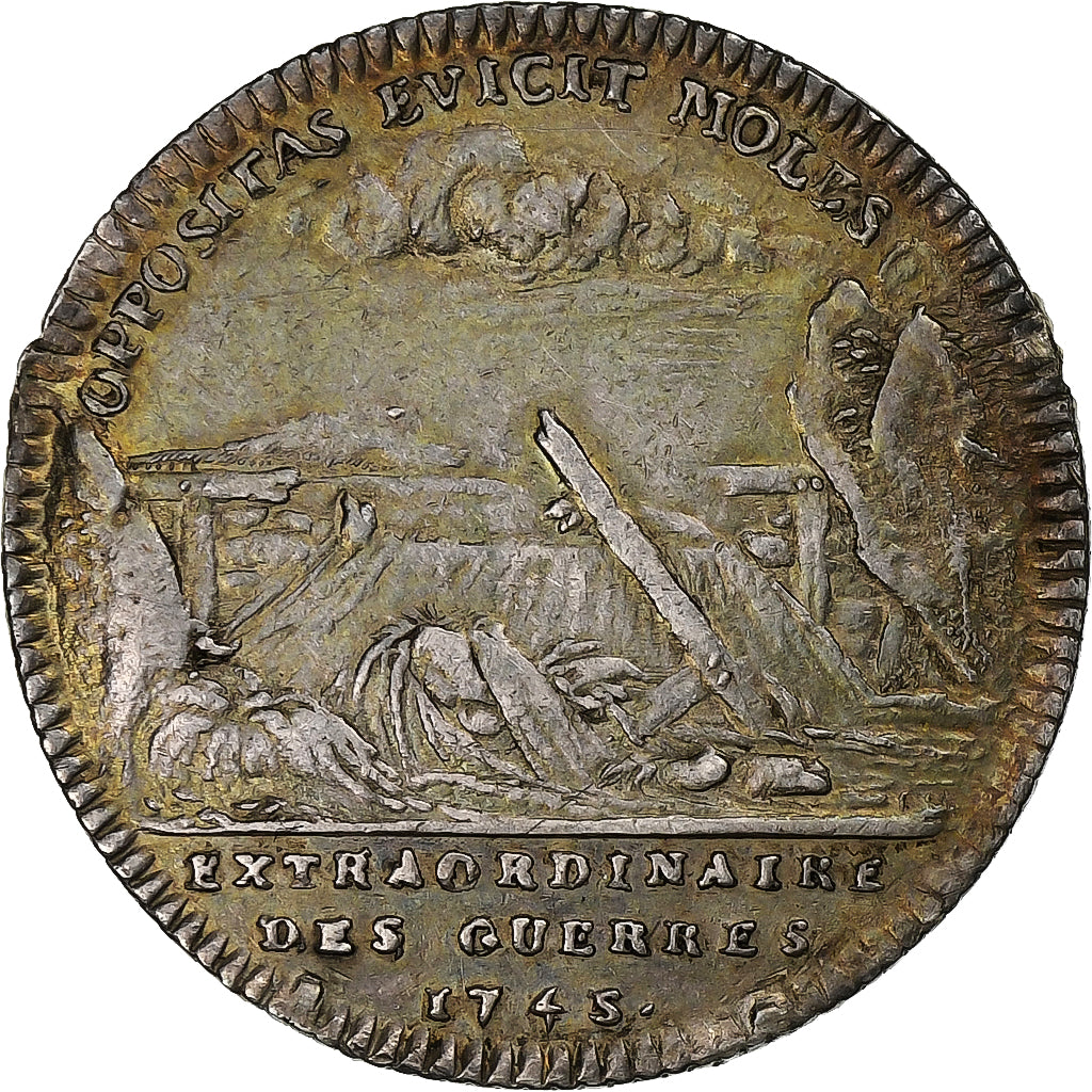 France, Token, Louis XV, Extraordinaire des Guerres, 1745, Silver, EF(40-45)