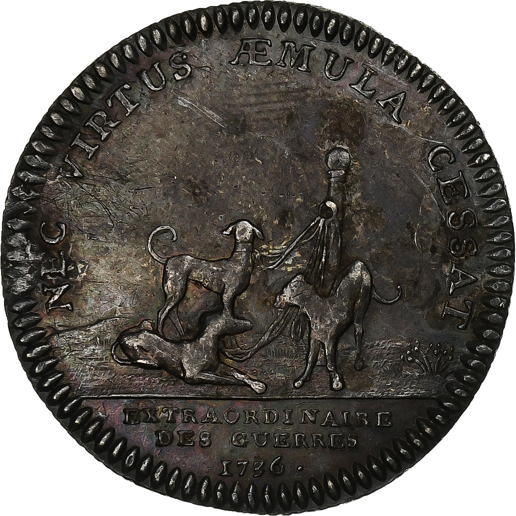 Francia, ficha, Louis XV, Extraordinaire des Guerres, 1736, Argento, SPL-