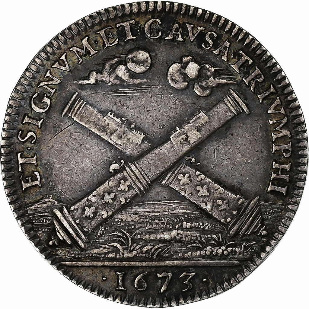 Francia, zeton, Louis XV, Artillerie, Henri de Daillon, 1673, Plata, EBC