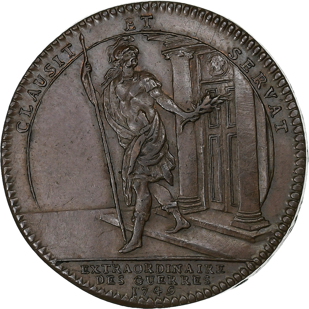 Frankreich, betaalpenning, Louis XV, Extraordinaire des Guerres, 1749, Kupfer