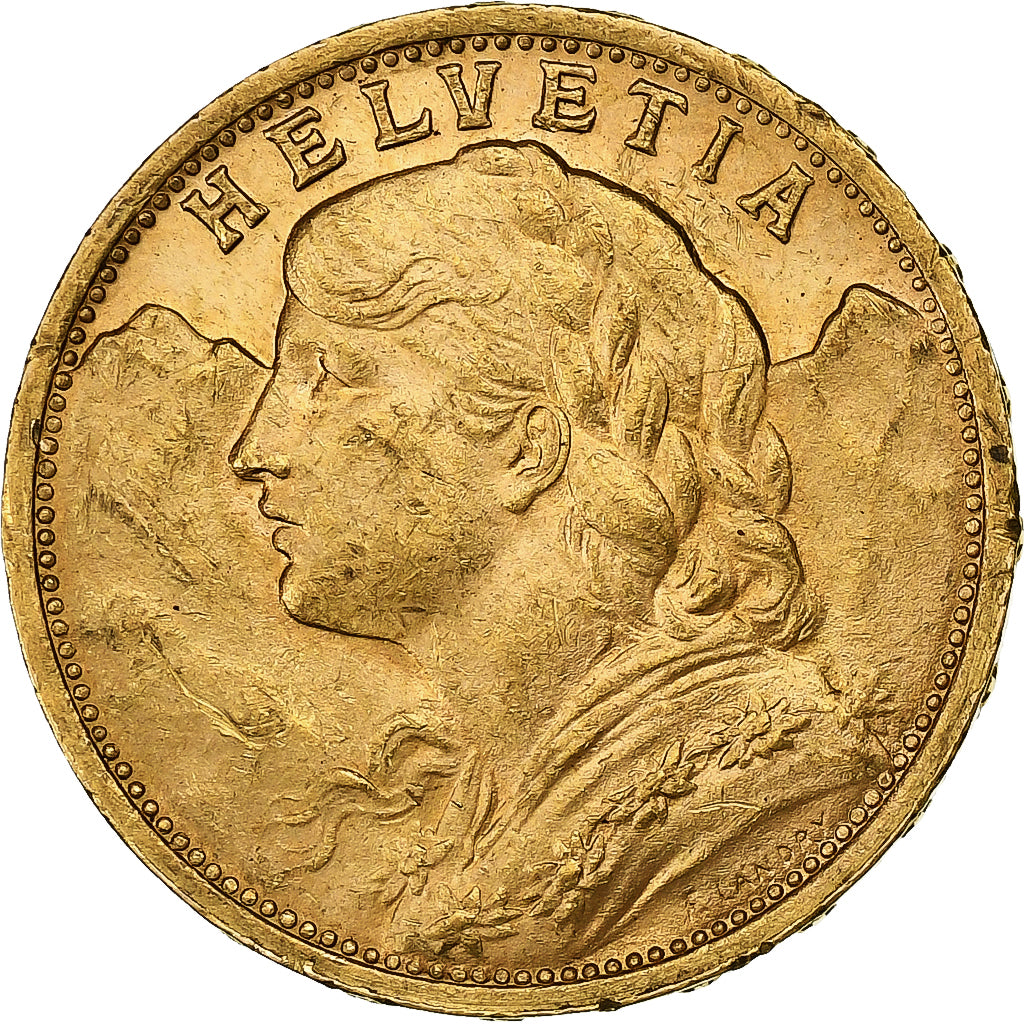 Suiza, 20 Francs, 1899, Bern, Oro, MBC+, KM:35.1