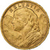 Szwajcaria, 20 Francs, 1899, Bern, Złoto, AU(50-53), KM:35.1